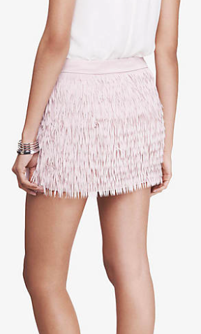 Express mini fringe skirt