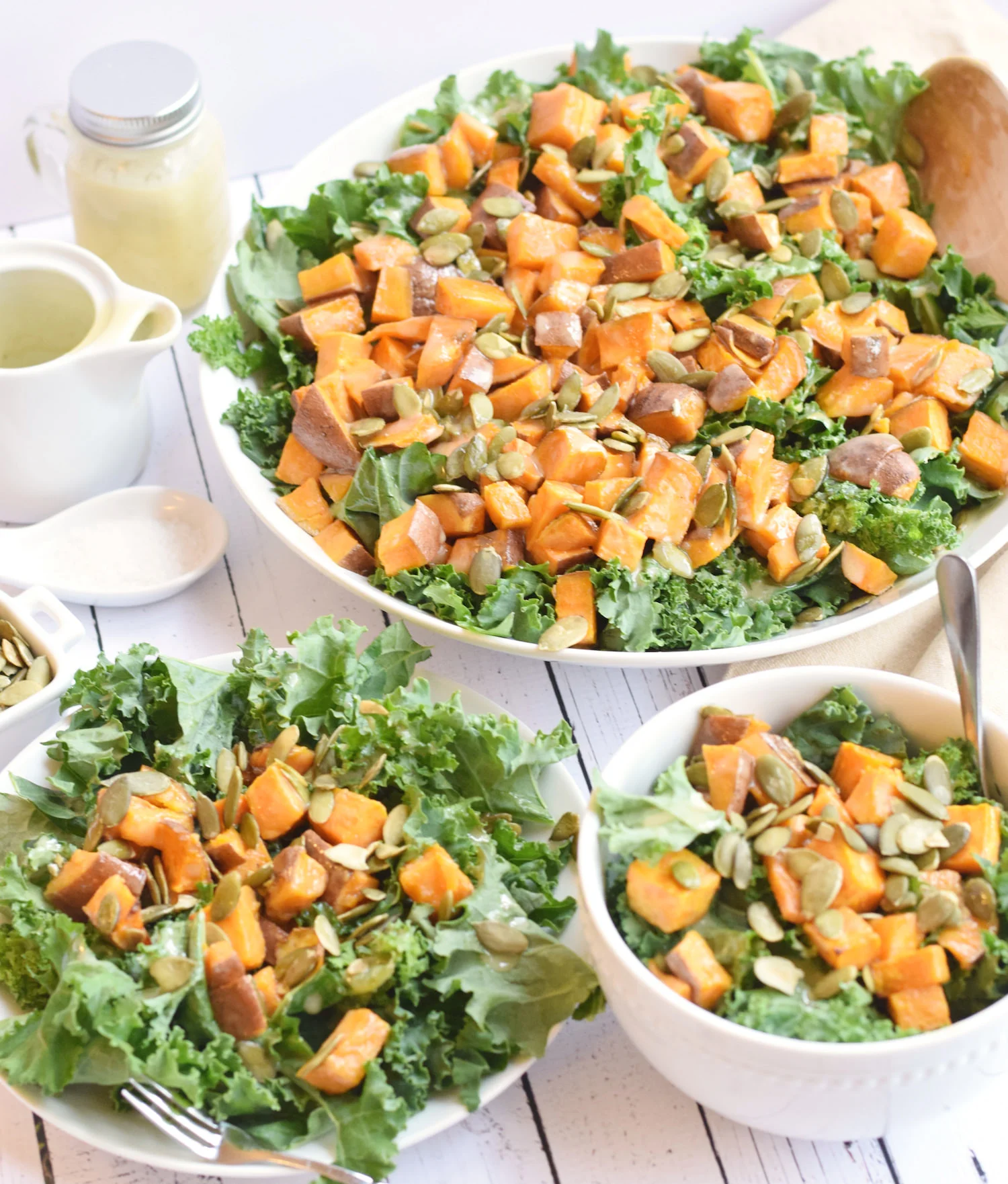 Kale Sweet Potato Tahini Salad