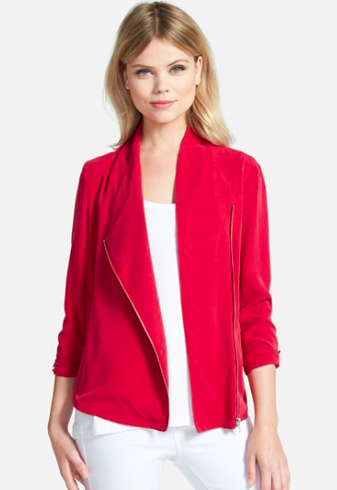 Trouve red draped jacket