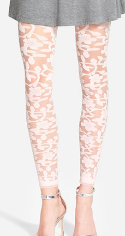 Nordstrom cream flower tights