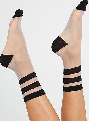 American Apparel sheer striped socks