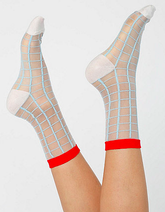 American Apparel sheer checked socks