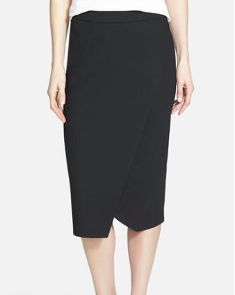 Eileen fisher black midi skirt