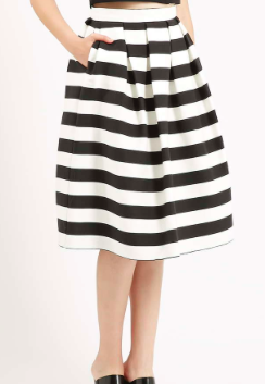 Topshop striped midi skirt