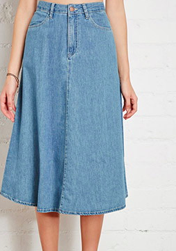 Forever 21 denim midi skirt