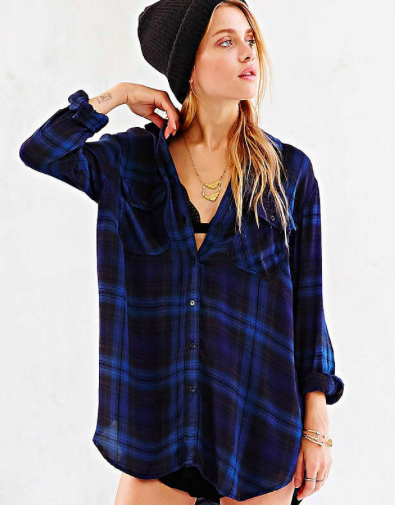 Urban Outfitters blue flannel shirt