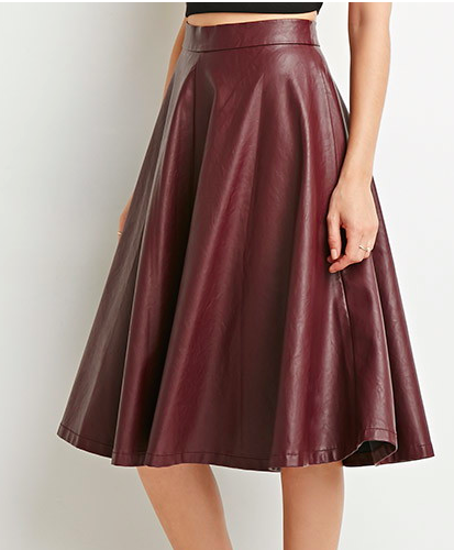 Forever 21 faux leather midi skirt