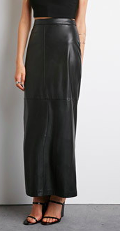 Forever 21 maxi faux leather skirt
