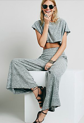 Free People grey top and pant set