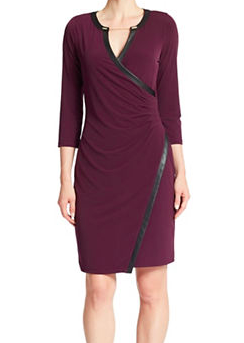 Calvin Klein leather trim dress