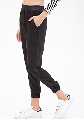 Forever 21 leather trim joggers