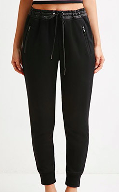 Forever 21 leather trim sweatpants