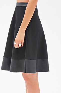 Forever 21 leather trim skirt