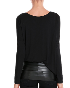 Style Bop leather trim top