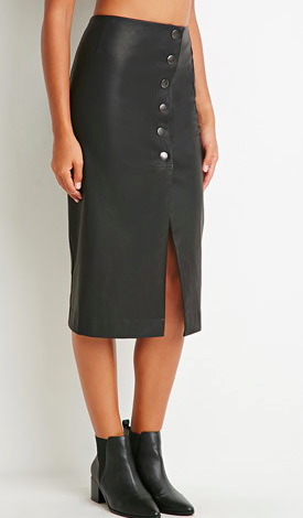 Forever 21 faux leather midi skirt