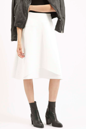 Topshop white midi skirt