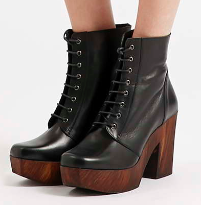 Topshop lace up clog booties