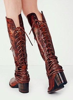 Free People back tie up boot