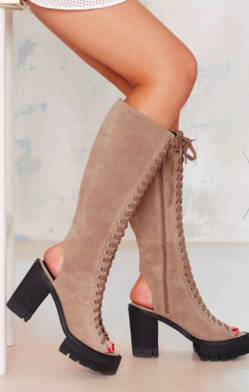 Nasty Gal tall lace up boots