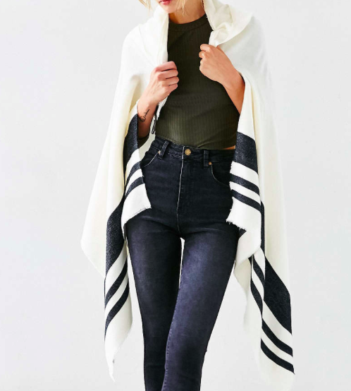 Urban Outfitters striped poncho