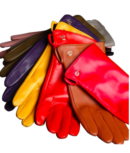 Warmen colorful leather gloves