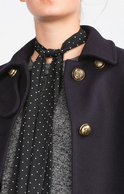 Zara dotted skinny scarf