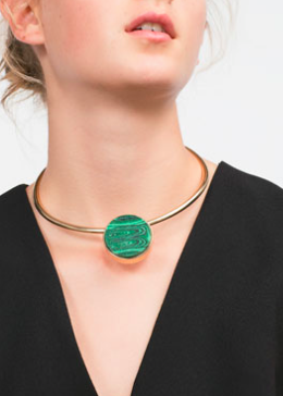 Zara green stone choker