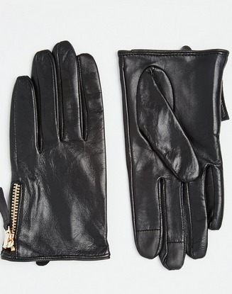 Asos leather zip gloves