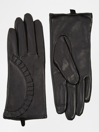 Echo leather detail gloves