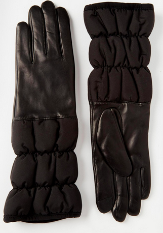 Echo Touch Leather Glove With Padded Quilted Cuff