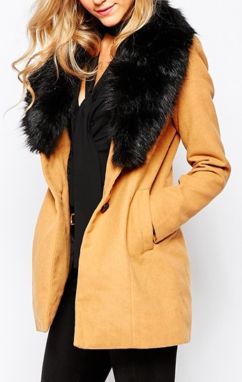 Vero Moda Coat With Faux Fur Collar