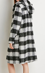 Forever 21 plaid hooded coat