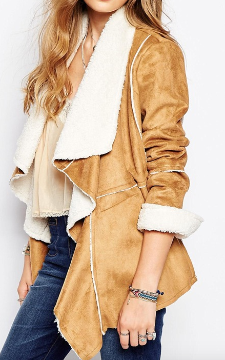 Somedays Lovin Hail Sunrise Jacket in Faux Suede Shearling