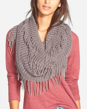 BP. Fringe Trim Infinity Scarf