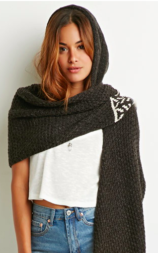 Forever 21 hooded scarf