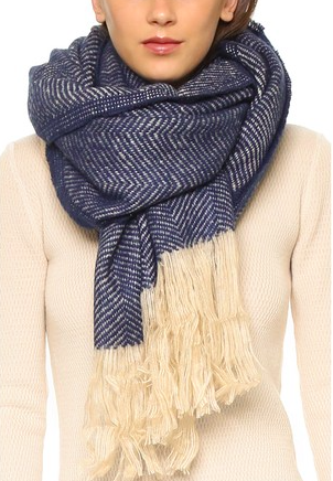 Spun Scarves by Subtle Luxury Chevron Fringe Scarf