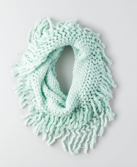 AEO knit fringe scarf