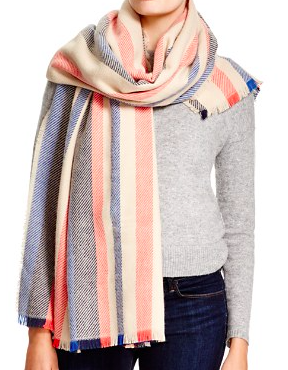 Aqua variegated stripe scarf