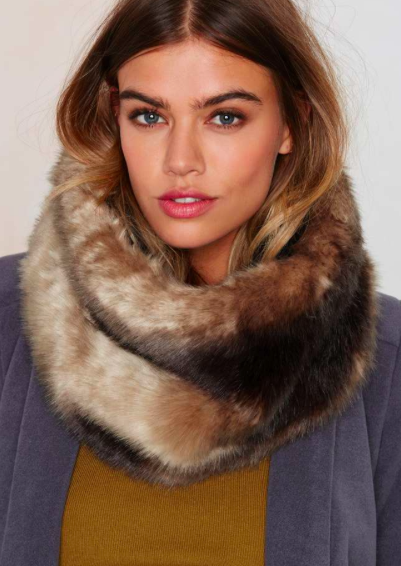 Neck and Neck Faux Fur Infinity Scarf