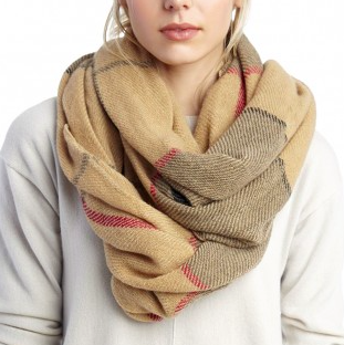 Sole Society checkered infinity scarf