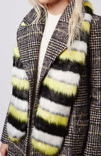 Topshop striped faux fur stole