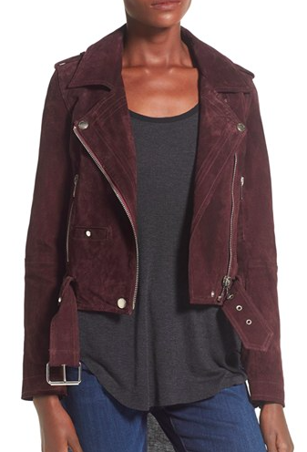 BLANKNYC 'Morning' Suede Moto Jacket