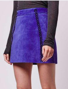 Topshop suede a-line skirt