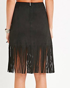 Forever 21 suede fringe skirt