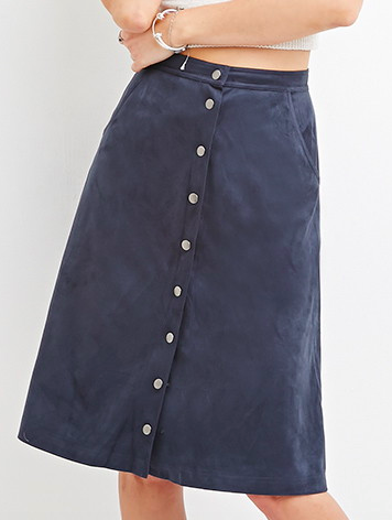 Forever 21 midi suede skirt