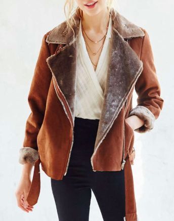 Urban Outfitters suede aviator jacket