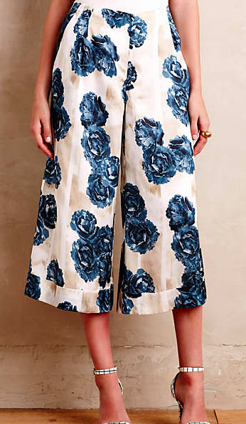 Anthropologie floral culottes