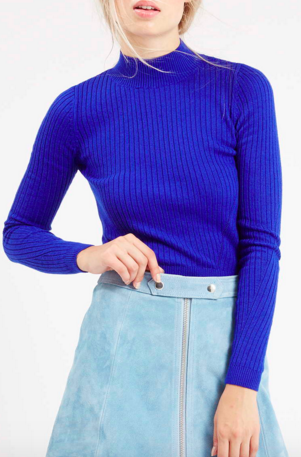 Topshop blue cropped sweater