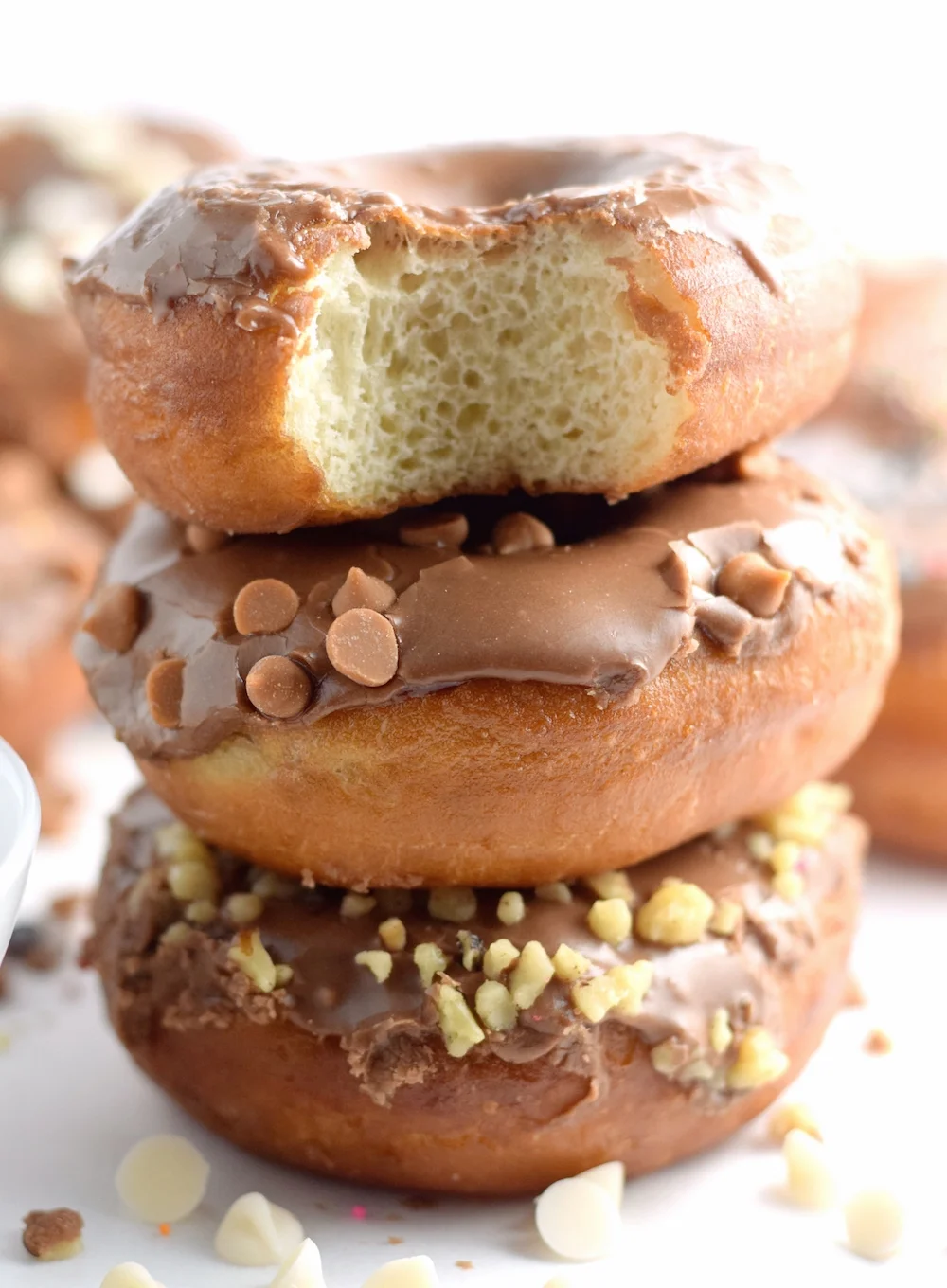 Soft and Fluffy Donuts with Four Glazes