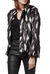 Topshop black and white fur jacket